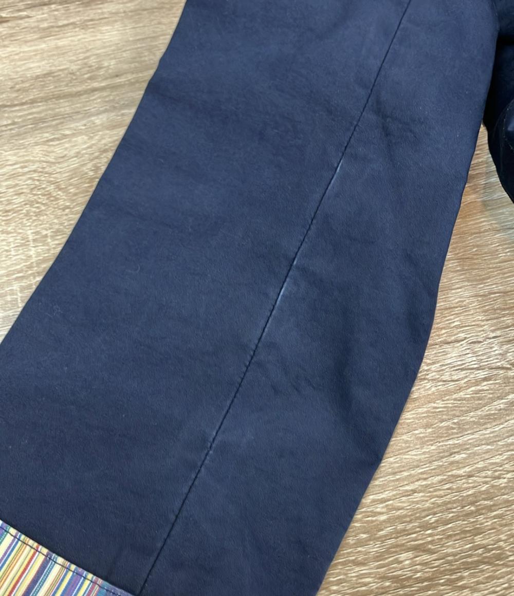 【新品】Ralph Lauren ネイビー ステンカラーロングコート　7号 RALPH LAUREN ステンカラーコート 内側マルチカラーストライプ