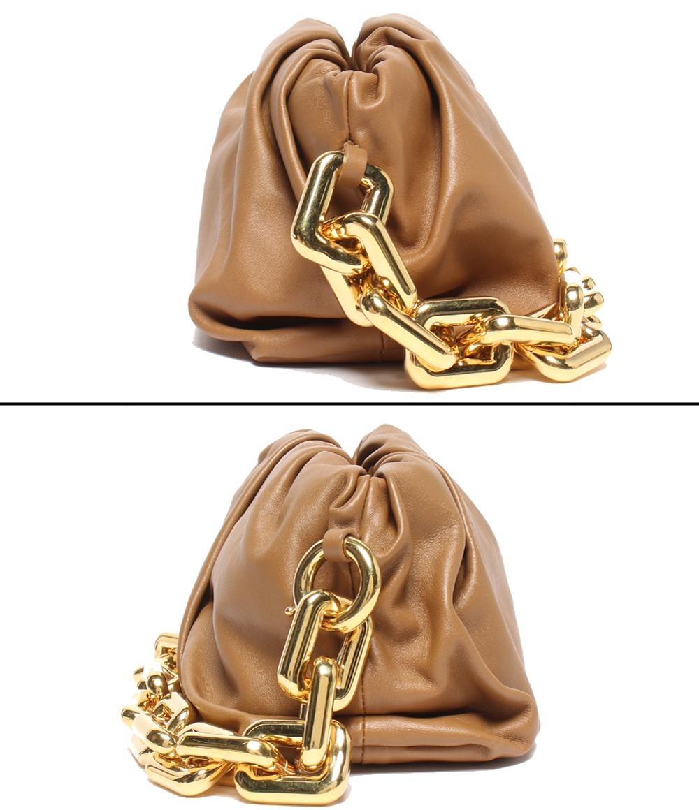 【最終値下げ】BOTTEGA VENETA ベージュ ゴールドチェーンバック BOTTEGA VENETA チェーンショルダーバッグ 肩掛け ザ チェーンポーチ