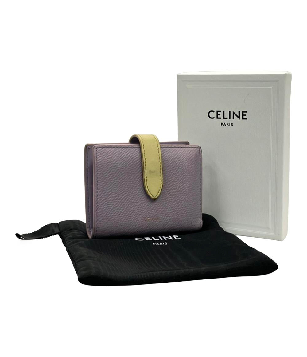 CELINE 二つ折り財布 スモールストラップウォレット レザー レディース セリーヌ