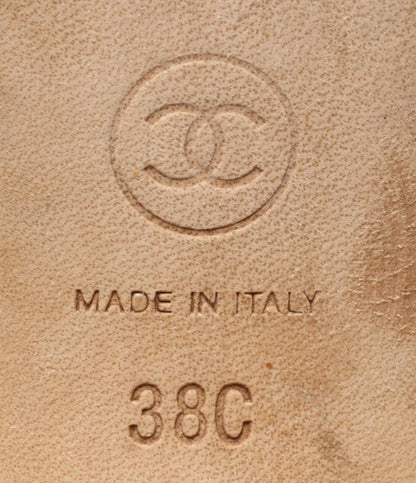 CHANEL スリングバックパンプス バイカラー ココマーク チャンキーヒール G31318 レディース SIZE 38 (25cm) シャネル