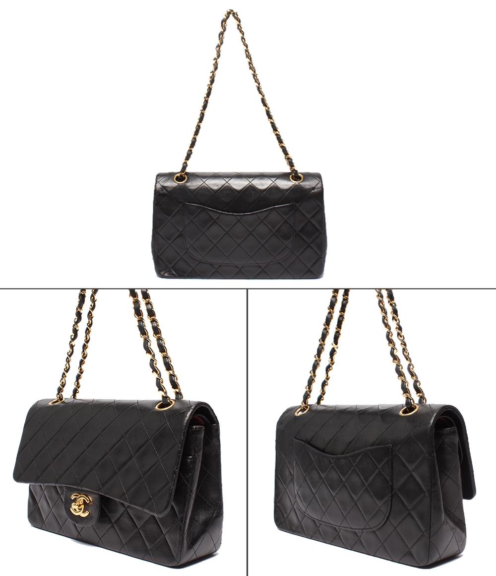 CHANEL(シャネル) ショルダーバッグ ダブルフラップマトラッセ 黒 チェーンショルダー/ゴールド金具/2019 メティエダールコレクション/エジプト ラムスキン CHANEL シャネル チェーンショルダーバッグ マトラッセ 23cm ダブル