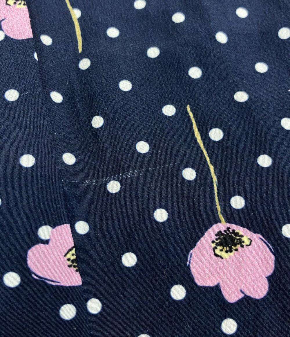 Miu Miu 花柄 ドット柄パンツ シルク100% 七分丈 レディース SIZE 38 (M) ミュウ ミュウ