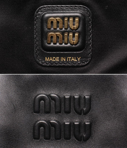 美品 Miu Miu ハンドバッグ ショルダーバッグ ボストンバッグ 肩掛け レザー ボー バッグ 5BB117 レディース ミュウ ミュウ