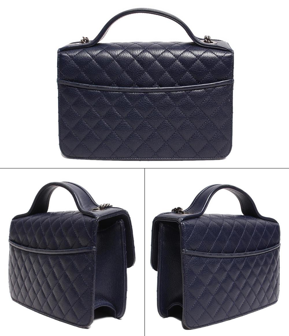 シャネル チェーンショルダーバッグ ハンドバッグ キャビアスキン シルバー金具 トップハンドル CCユニバ－シティ マトラッセ レディース CHANEL