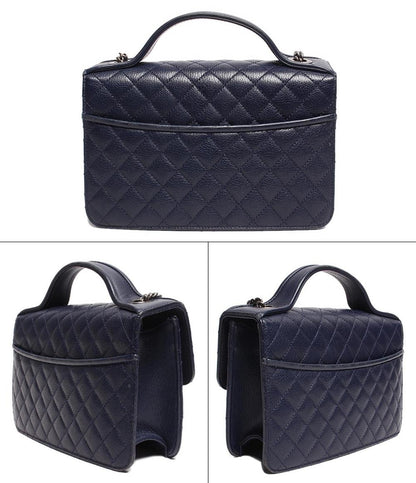 シャネル チェーンショルダーバッグ ハンドバッグ キャビアスキン シルバー金具 トップハンドル CCユニバ－シティ マトラッセ レディース CHANEL