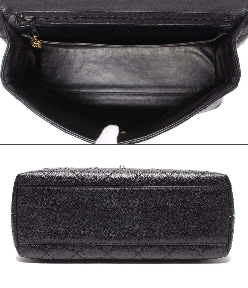 CHANEL ハンドバッグ ゴールド金具 マトラッセ キャビアスキン シングルフラップ 10番台 A12397 レディース シャネル