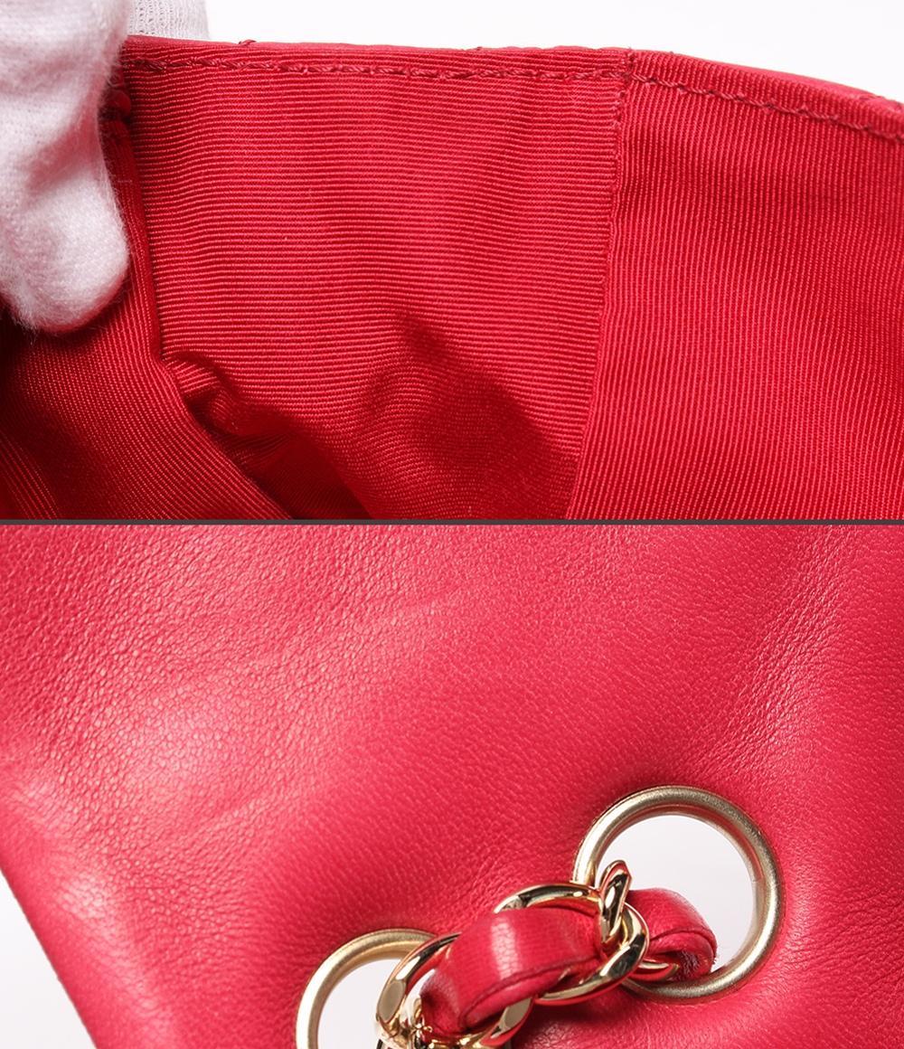 CHANEL チェーンショルダーバッグ バレンタイン限定 ダブルチェーン ゴールド金具 ココマーク チャーム付き マトラッセ25 レディース シャネル