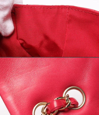 CHANEL チェーンショルダーバッグ バレンタイン限定 ダブルチェーン ゴールド金具 ココマーク チャーム付き マトラッセ25 レディース シャネル