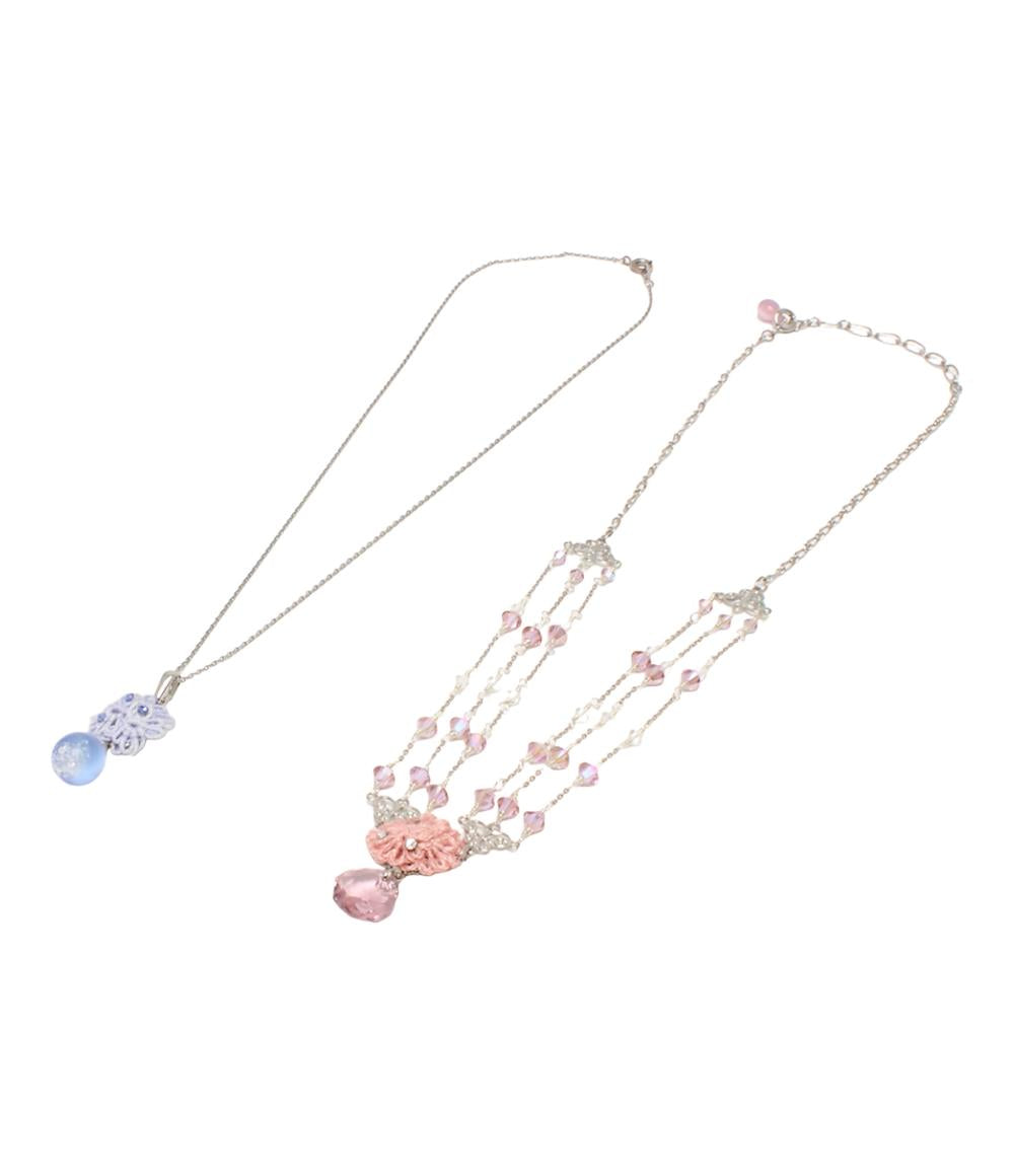 美品 ネックレス イヤリング ブローチ フラワーモチーフ 花モチーフ 7点セット レディース