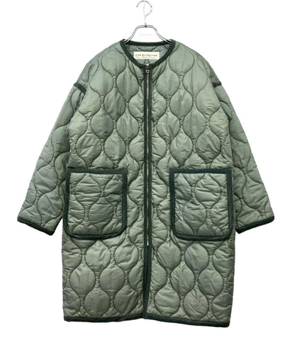 THE SHINZONE ノーカラーコート キルティング ブルーグリーン 21AW QUILTING COAT 21AMSC005 レディース SIZE F (M) ザ シンゾーン