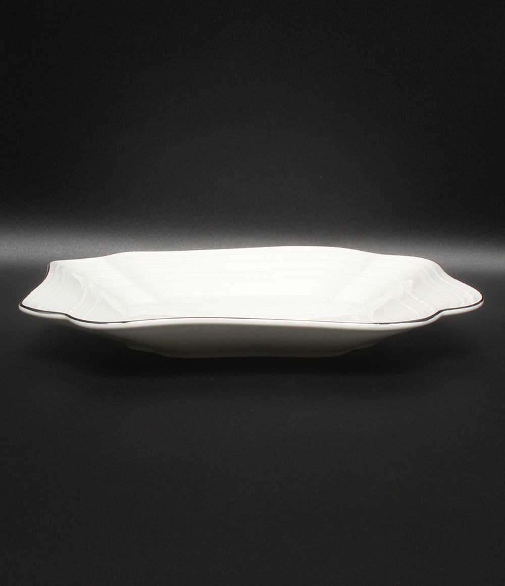 美品 WEDGWOOD スクエアディッシュ 皿 24cm インタグリオ プラチナ ウエッジウッド
