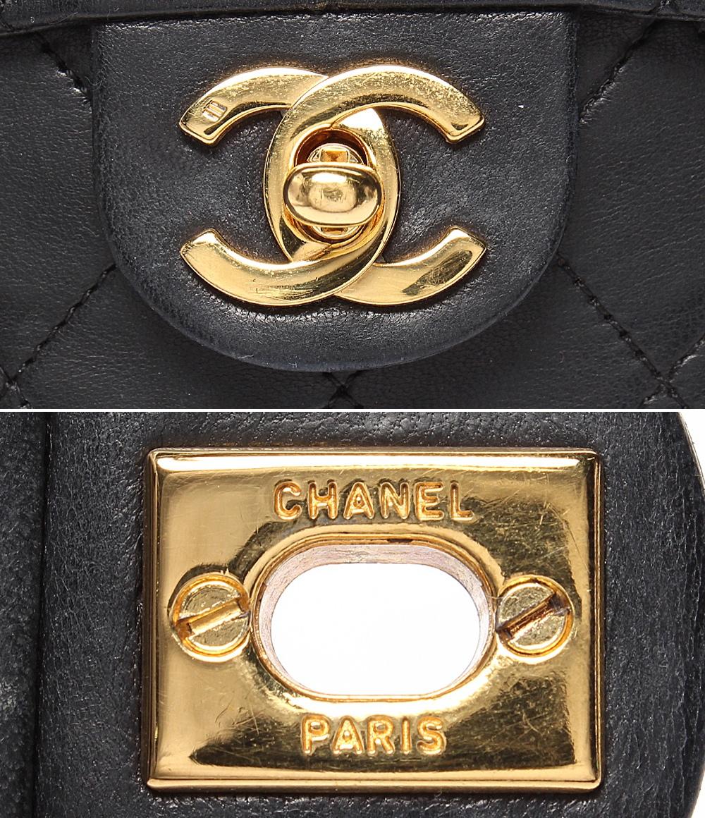 CHANEL チェーンショルダーバッグ シングルフラップ シングルチェーン ゴールド金具 マトラッセ17 ラムスキン 0番台 レディース シャネル