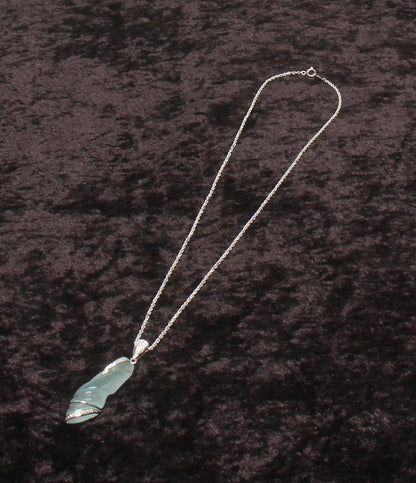 美品 ネックレス K18WG アクアマリン 34.17ct ダイヤ 0.19ct レディース