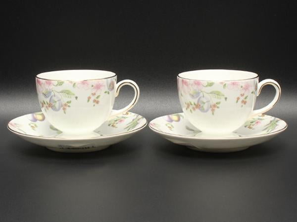 美品 WEDGWOOD カップ＆ソーサー 2客セット ペア スウィートプラム ウエッジウッド