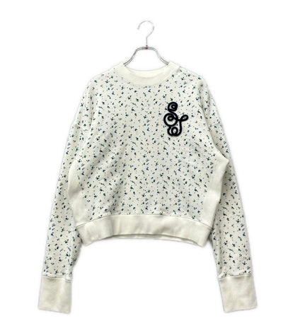 SEVEN TEN by MIHO KAWAHITO 長袖 コードモノグラムスウェットトップス 小花柄 レディース SIZE M セブンテンバイミホカワヒト