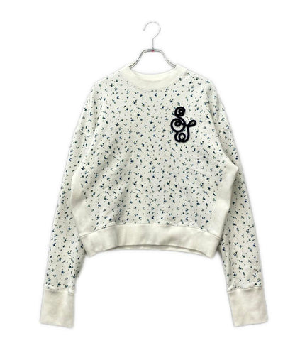 SEVEN TEN by MIHO KAWAHITO 長袖 コードモノグラムスウェットトップス 小花柄 レディース SIZE M セブンテンバイミホカワヒト