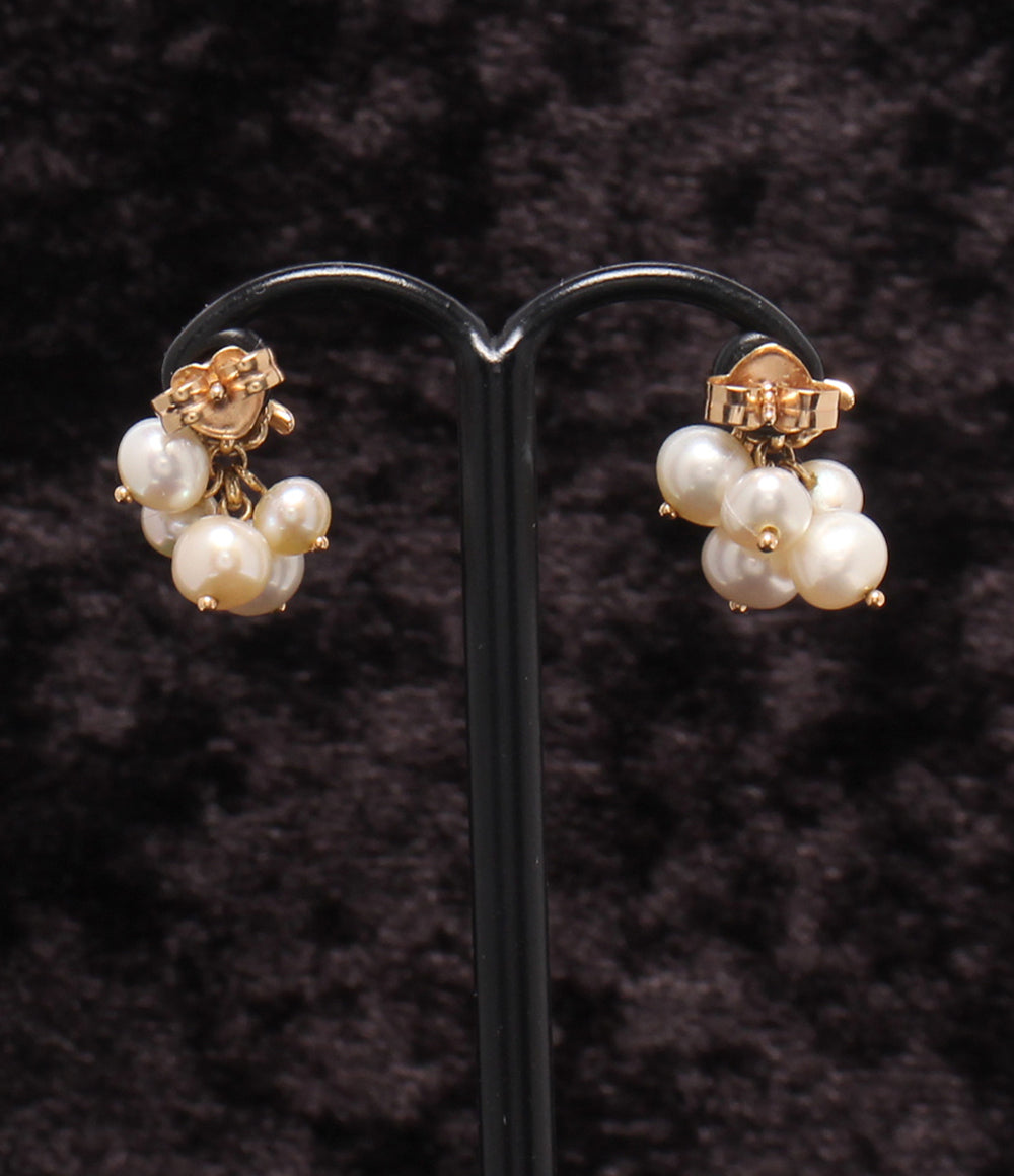 STAR JEWELRY ピアス K10 パール ホワイトトパーズ 羊モチーフ レディース スタージュエリー