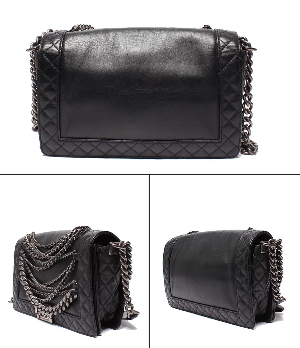 CHANEL チェーンショルダーバッグ ボーイシャネル28 シルバー金具 がん