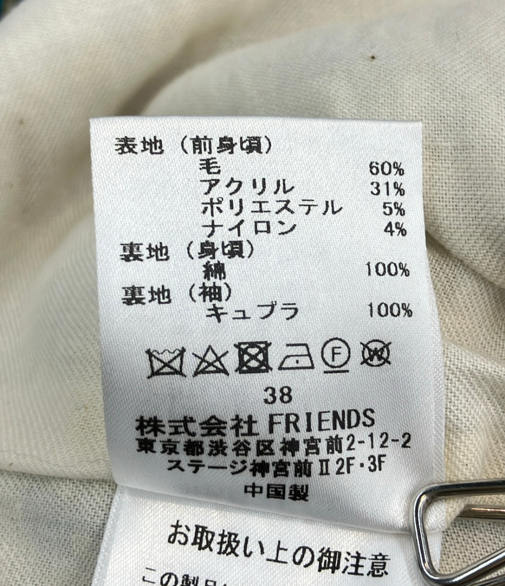 美品 MUVEIL フラワーモチーフ・ビジュー ツイードコート MA82FC001 レディース SIZE 38 (M) ミュベール