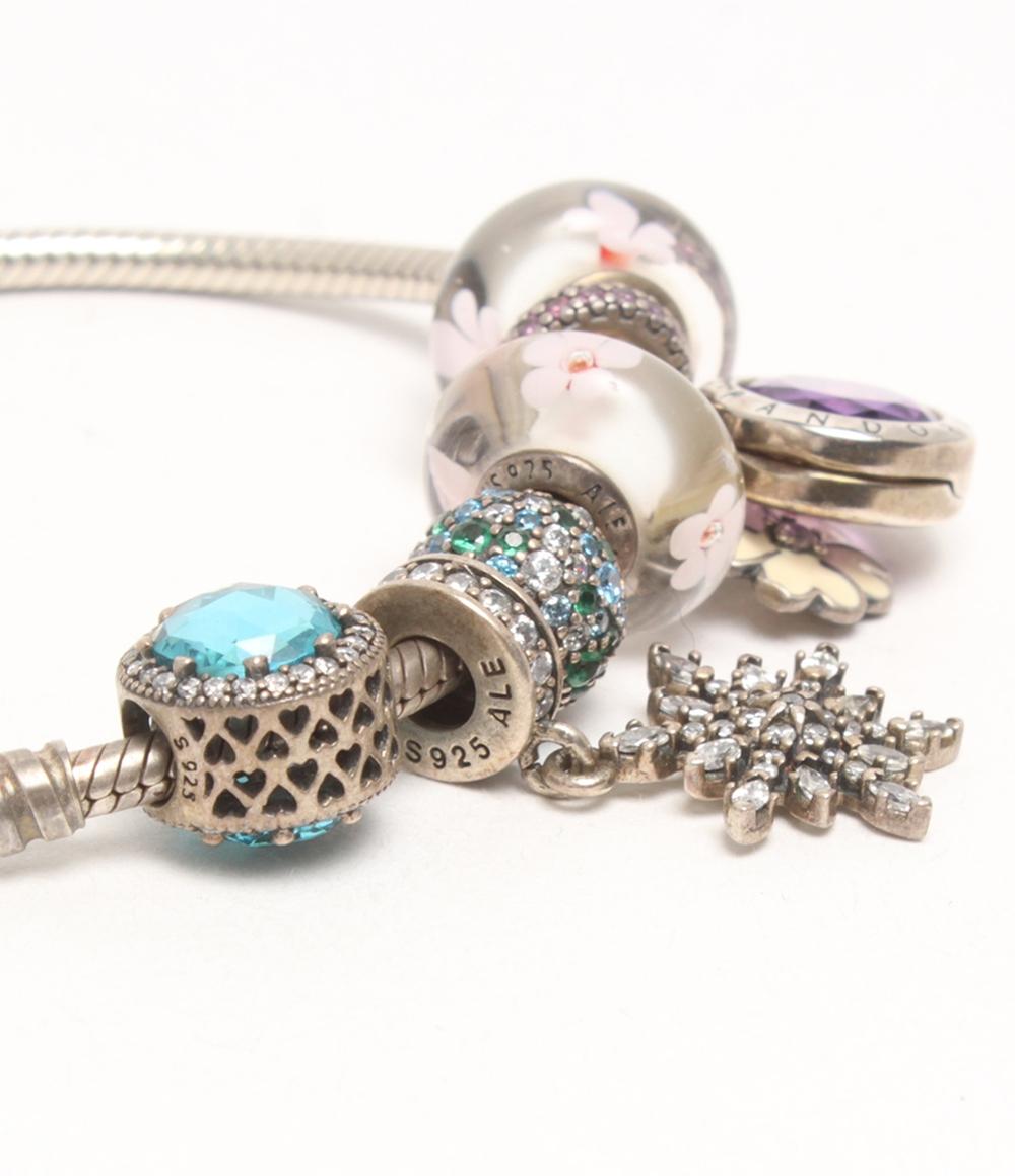 PANDORA ブレスレット バングル SV925 チャーム フラワーモチーフ 花モチーフ レディース パンドラ