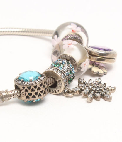 PANDORA ブレスレット バングル SV925 チャーム フラワーモチーフ 花モチーフ レディース パンドラ