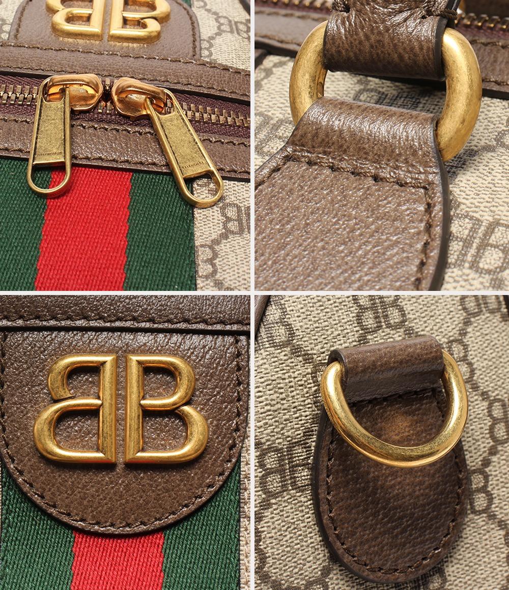 美品 グッチ バレンシアガ 2wayボストンバッグ ショルダーバッグ 斜め掛け コラボ ハッカープロジェクト グラフィティ 680124 0001R 002123 メンズ