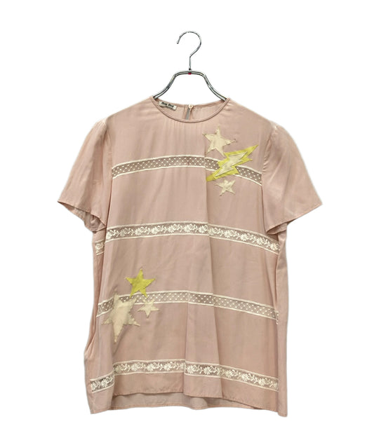 Miu Miu 半袖 ブラウス  シルク レディース SIZE 40 (S) ミュウ ミュウ