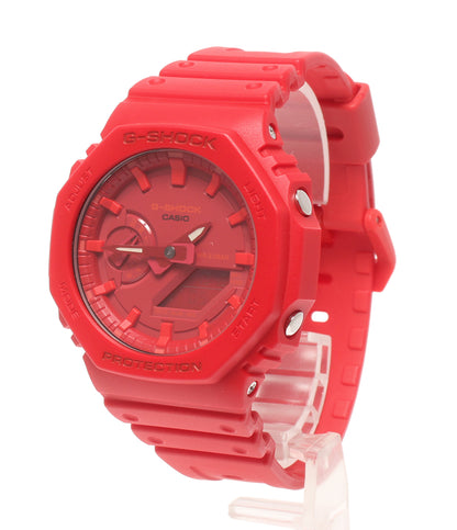 美品 CASIO 腕時計 G-SHOCK クオーツ レッド GA-2100-4A レディース メンズ カシオ
