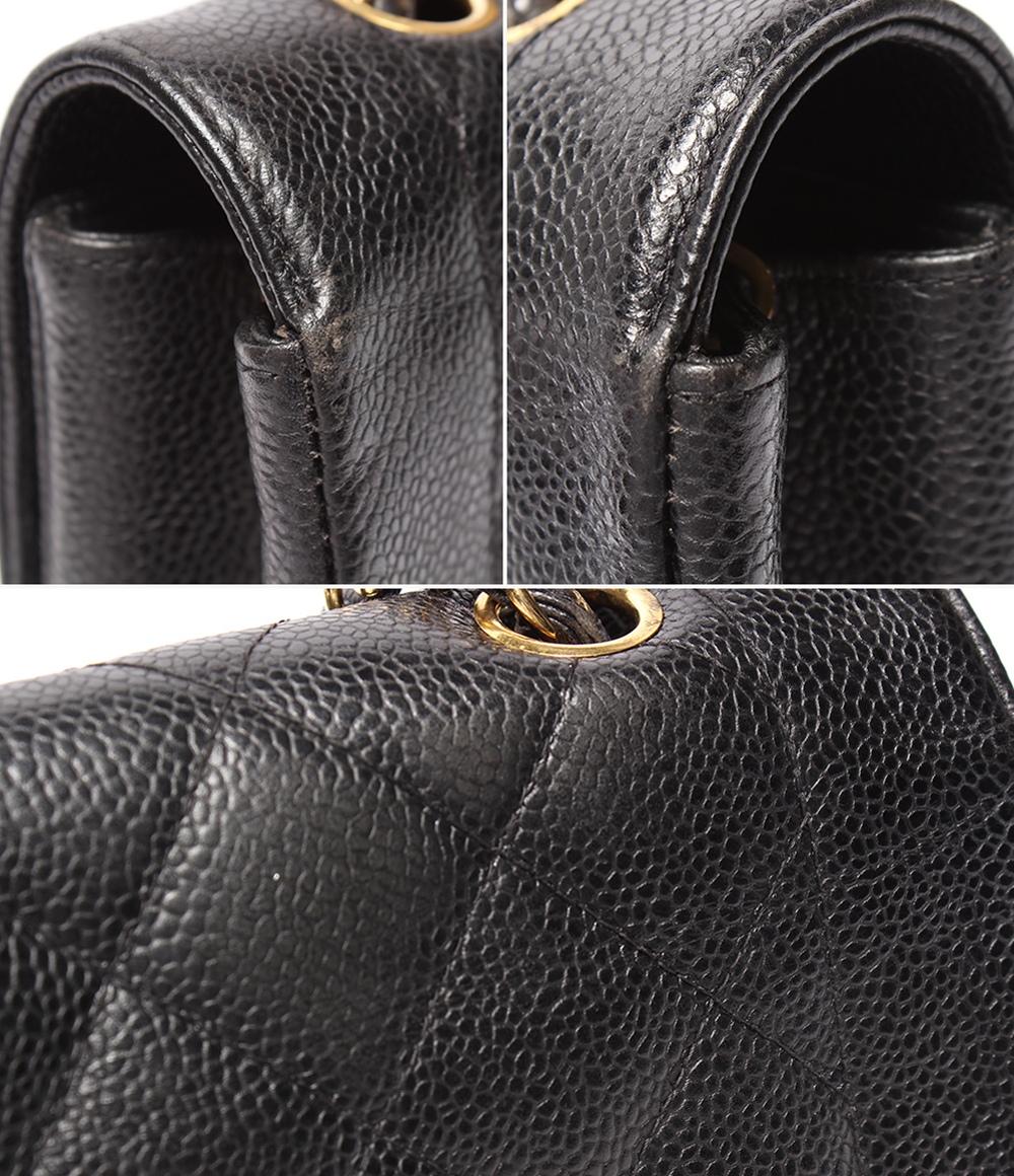 CHANEL チェーンショルダーバッグ シングルフラップ シングルチェーン ゴールド金具 ダイアナ キャビアスキン 2番台 レディース シャネル マトラッセ