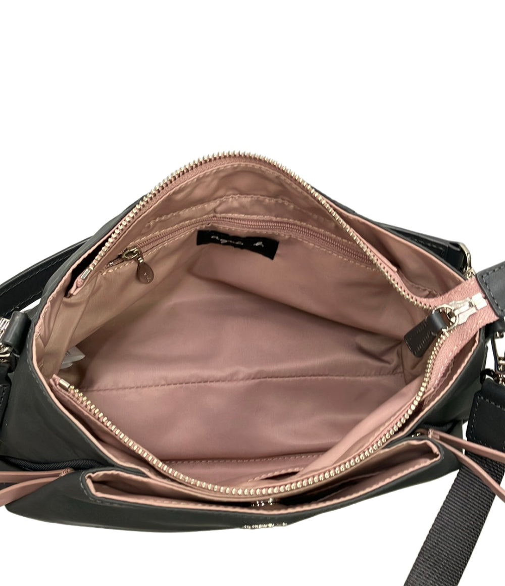 美品 agnes b. ハンドバッグ ショルダーバッグ 2WAY 斜め掛け ナイロン レディース アニエスベー