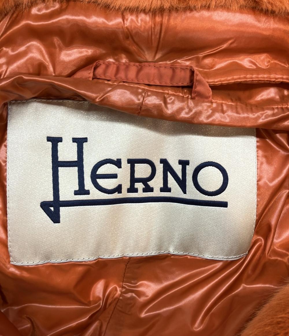 Herno ダウンジャケット フェイクファー タグ フード付き A-Shape インポート ダウンコート PI001753D レディース SIZE 42 (L) ヘルノ