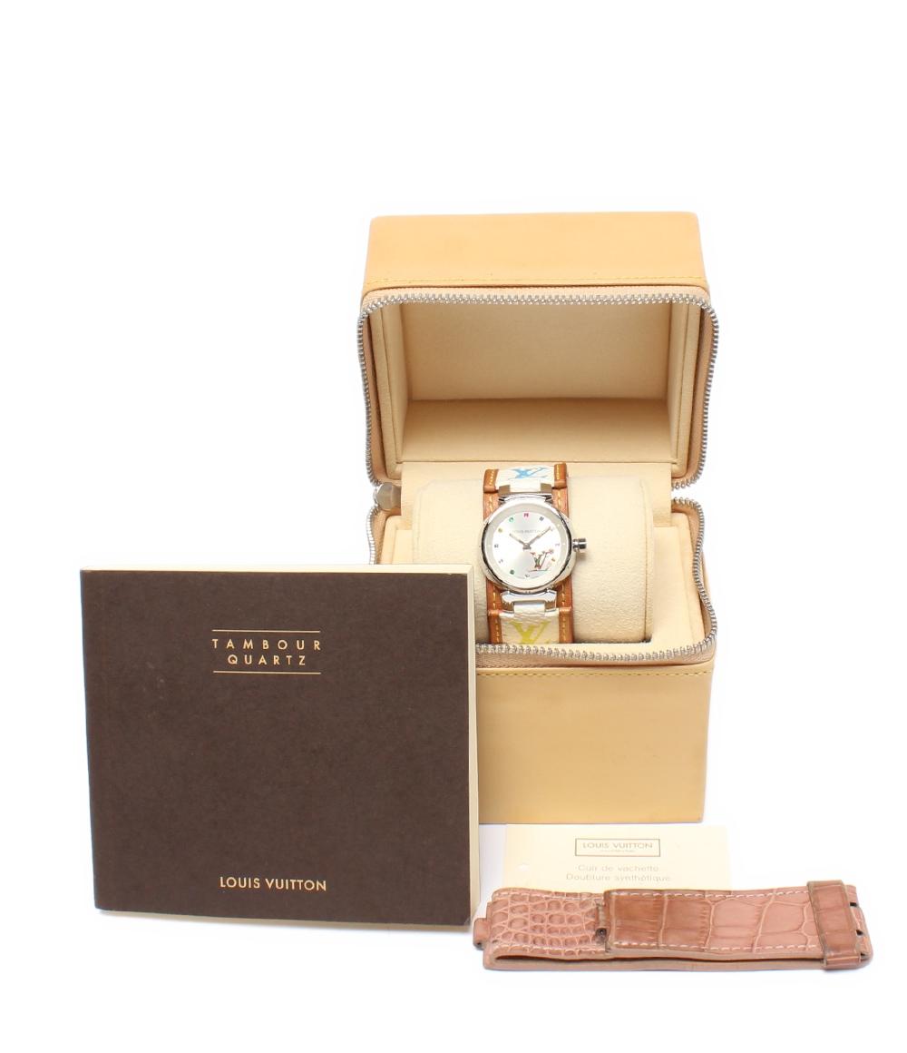 LOUIS VUITTON 腕時計 村上隆氏コラボ タンブール ラブ クオーツ シルバー Q12130 レディース ルイ・ヴィトン