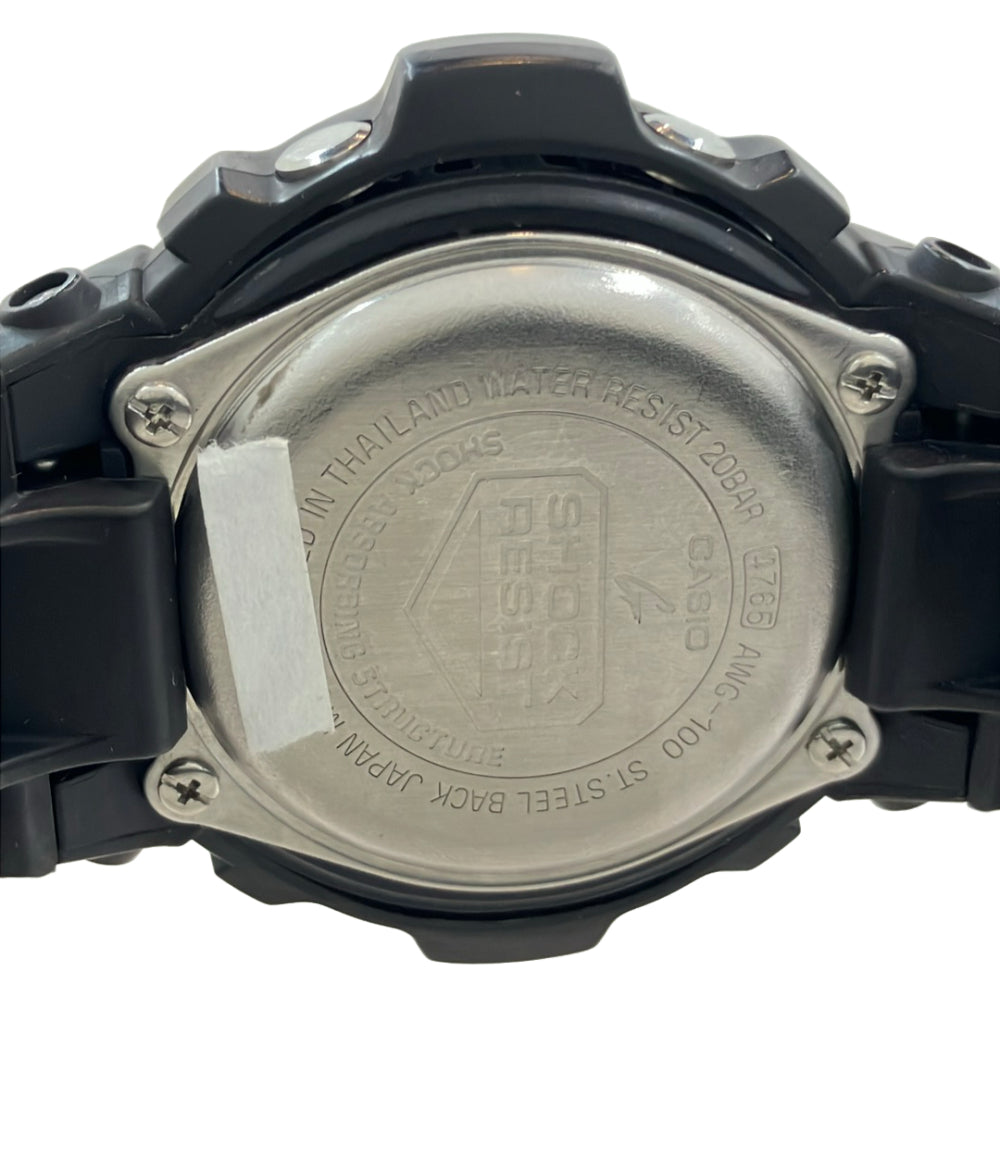 CASIO 腕時計 G-SHOCK ソーラー ブラック AWG-100 メンズ カシオ