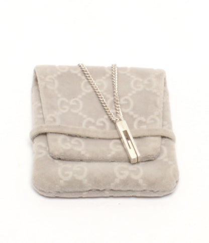 美品 GUCCI ネックレス SV925 カットアウトG バー ユニセックス グッチ