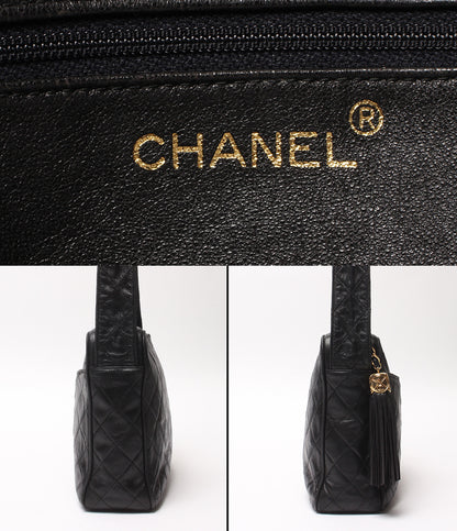 CHANEL ショルダーバッグ ラムスキン ゴールド金具 1番台 斜め掛け マトラッセ レディース シャネル