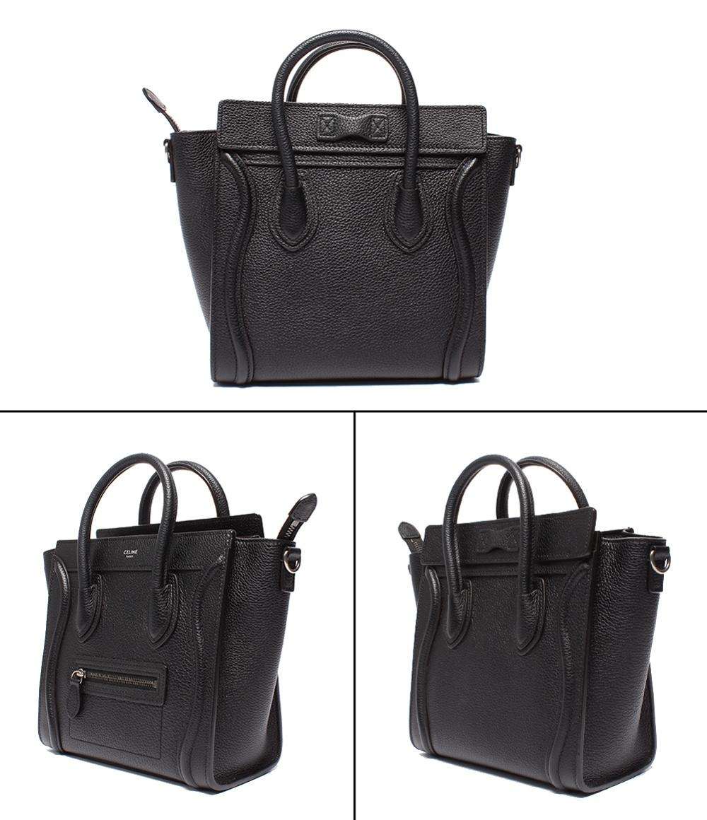 美品 セリーヌ 2way ハンドバッグ ショルダーバッグ 斜め掛け ラゲージナノ 189243DRU.38NO レディース CELINE