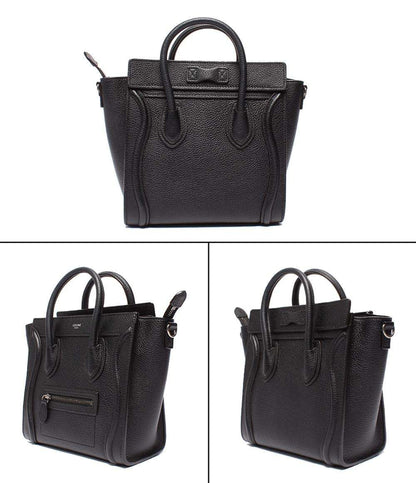 美品 セリーヌ 2way ハンドバッグ ショルダーバッグ 斜め掛け ラゲージナノ 189243DRU.38NO レディース CELINE