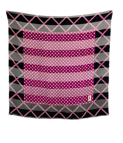 YVES SAINT LAURENT スカーフ シルク100% ドット柄 レディース イヴ・サンローラン