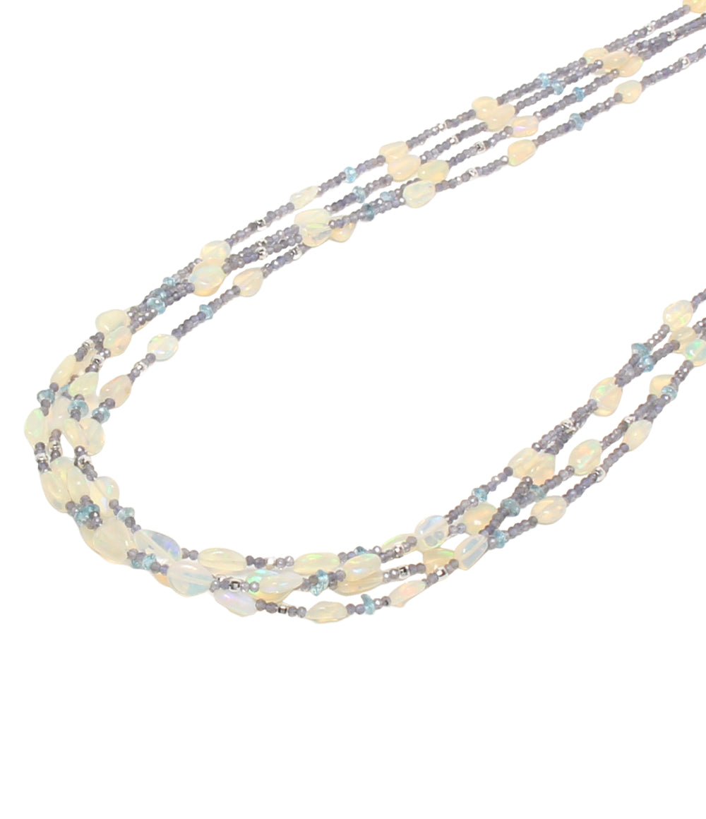 美品 De Couleurs ネックレス オパール ブルートパーズ アイオライト レディース ドゥ クルール