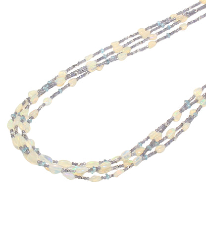 美品 De Couleurs ネックレス オパール ブルートパーズ アイオライト レディース ドゥ クルール