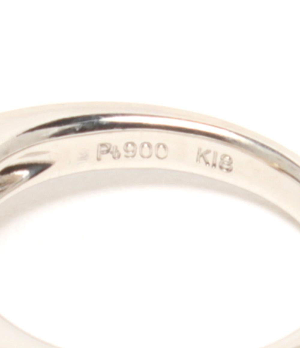 美品 リング 指輪 K18 Pt900 トパーズ 1.29ct ダイヤ 0.03ct レディース SIZE 12号