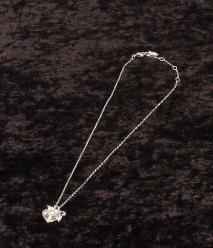 美品 SWAROVSKI ネックレス ハートモチーフ リボンモチーフ レディース スワロフスキー