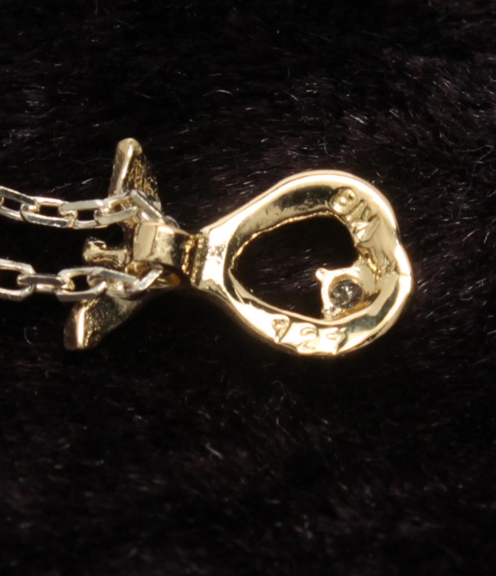 美品 ワコー ネックレス K18 SV925 ホワイトトパーズ レディース WAKO