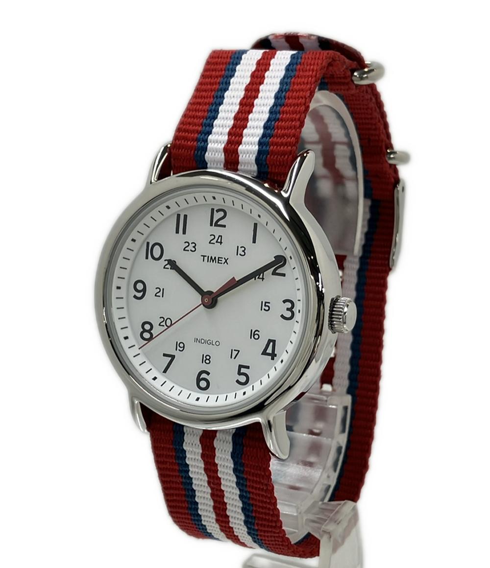 美品 TIMEX 腕時計 セントラルパーク ウィークエンダー クオーツ ホワイト T2N746 レディース メンズ タイメックス