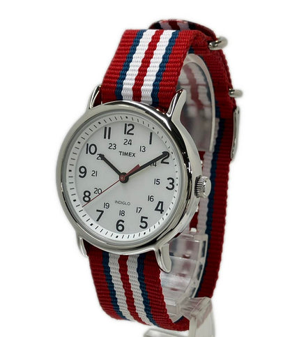 美品 TIMEX 腕時計 セントラルパーク ウィークエンダー クオーツ ホワイト T2N746 レディース メンズ タイメックス
