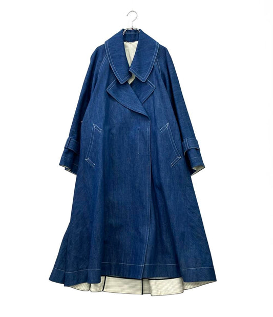 美品 support surface デニムコート タグ付き オーバーサイズ インディゴ レディース SIZE 1 (S) サポートサーフェス