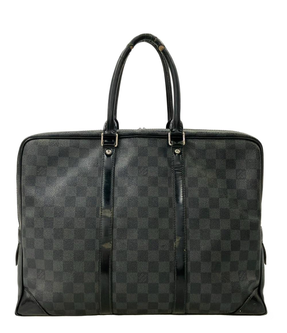 訳あり LOUIS VUITTON ハンドバッグ ビジネスバッグ ポルトドキュマンヴォワヤージュ ダミエグラフィット N41125 メンズ ルイ・ヴィトン