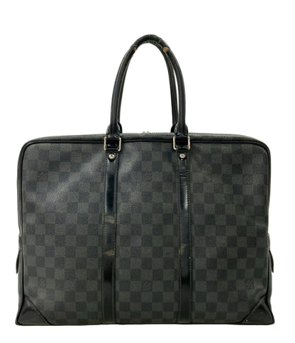 訳あり LOUIS VUITTON ハンドバッグ ビジネスバッグ ポルトドキュマンヴォワヤージュ ダミエグラフィット N41125 メンズ ルイ・ヴィトン