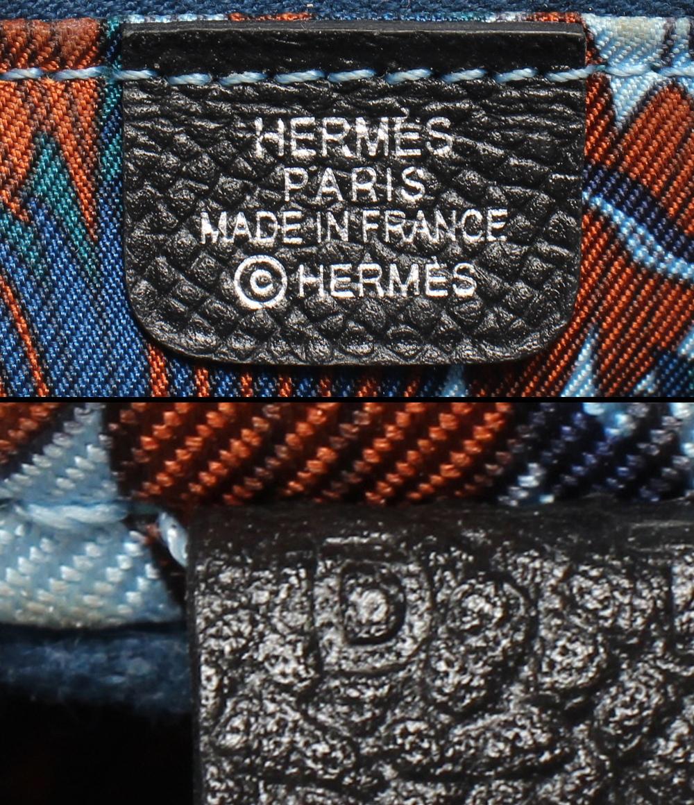 HERMES ラウンドファスナー財布 D刻印 シルバー金具 アザップコンパクト シルクイン レディース エルメス