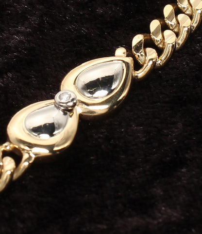 美品 ブレスレット K18 Pt850 ダイヤ 0.08ct レディース